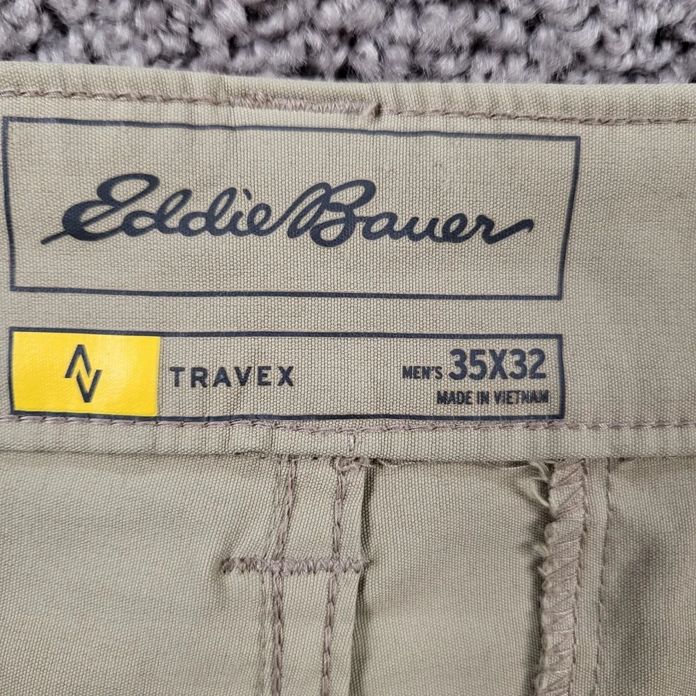 Eddie Bauer Travex‎ Mens 35x32 Khaki Tan Nylon Stretch Tactical Pants 13807889